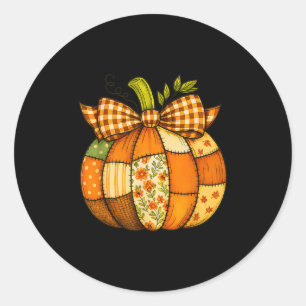 Adesivo Redondo Colchete de Abóbora Outono Halloween Thanksgivi