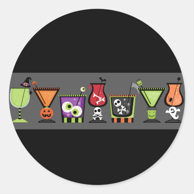 Adesivo Redondo Colchetes do Halloween Envelope Selos (Frente)