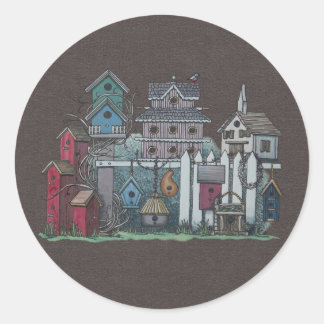 Adesivo Redondo Coleção Birdhouse