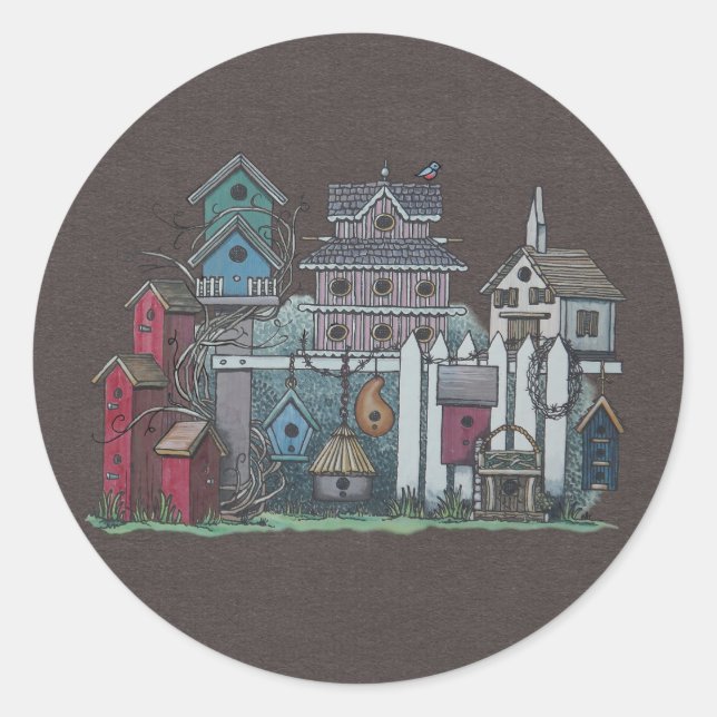 Adesivo Redondo Coleção Birdhouse (Frente)