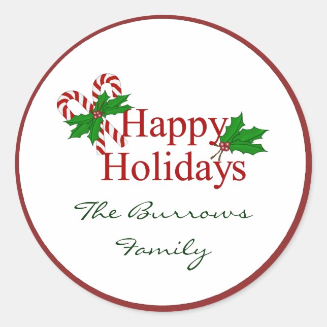 Adesivo Redondo Coleção Candy Cane (Frente)