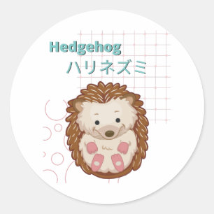 Adesivo Redondo Coleção Cute Hedgehog-Kawaii