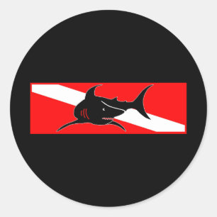 Adesivo Redondo Coleção da bandeira do mergulho
