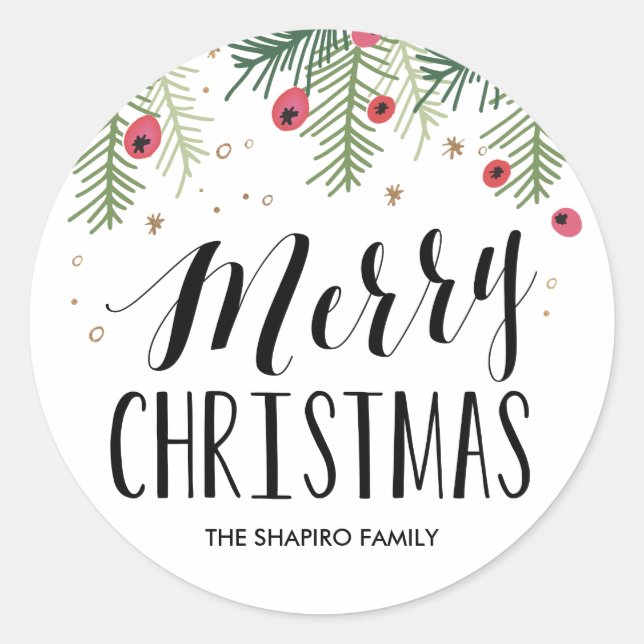 Adesivo Redondo Coleção de Berry de feliz (Frente)