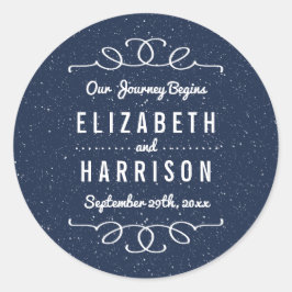 Adesivo Redondo Coleção de Casamentos da Noite Estrelada - Favor