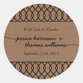 Adesivo Redondo Coleção de Casamentos de Kraft Whimsical Modern