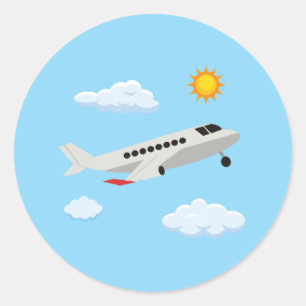 Adesivo Redondo Coleção de Festas de Aviões!