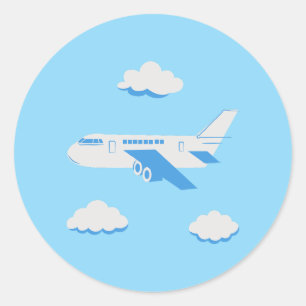 Adesivo Redondo Coleção de Festas de Aviões!
