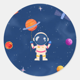 Adesivo Redondo Coleção de Festas de Espaço!