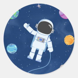 Adesivo Redondo Coleção de Festas de Espaço!