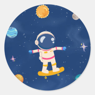 Adesivo Redondo Coleção de Festas de Espaço!