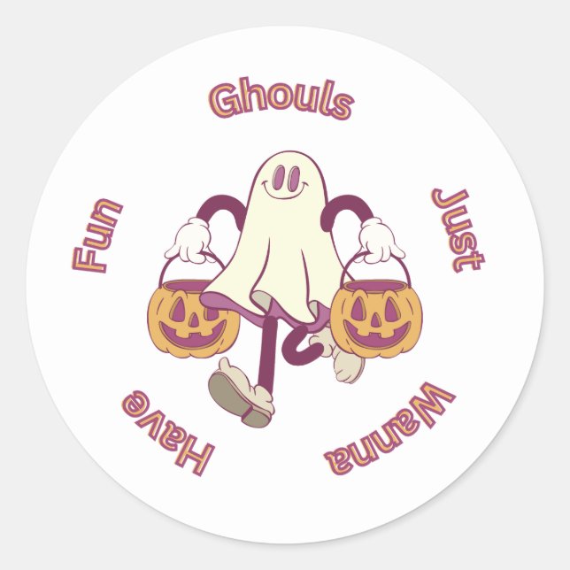 Adesivo Redondo Coleção de Festas de Halloween! (Frente)