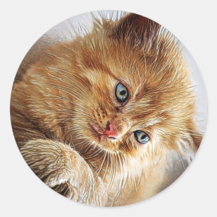 Adesivo Redondo Coleção de Gatos Cujos