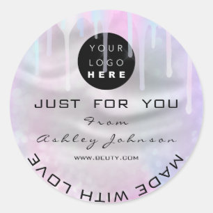 Adesivo Redondo Coleção de logotipos do Obrigado com brilho - Unid