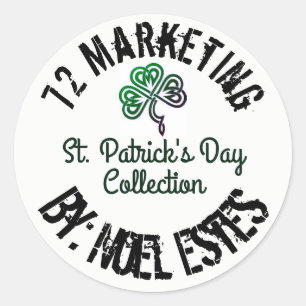 Adesivo Redondo COLEÇÃO de MERCADO do DIA 72 de St Patrick