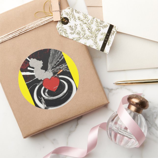 Adesivo Redondo Coleção de Noir - Designs Vintage Sticker (Presentear)