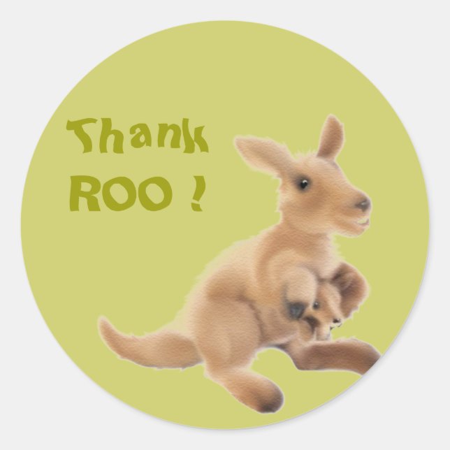 Adesivo Redondo Coleção do canguru (Frente)