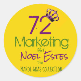 Adesivo Redondo Coleção do logotipo do marketing 72 Mardi Gras