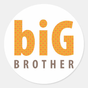 Adesivo Redondo COLEÇÃO dos IRMÃOS - big brother {alaranjado}