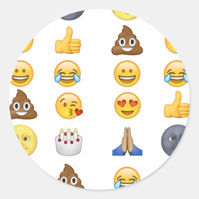 Adesivo Redondo Coleção emoji superior (Frente)