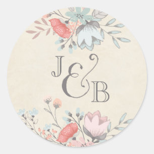 Adesivo Redondo Coleção REDONDA do casamento da bicicleta do