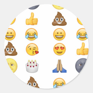 Adesivo Redondo Coleção superior do emoji