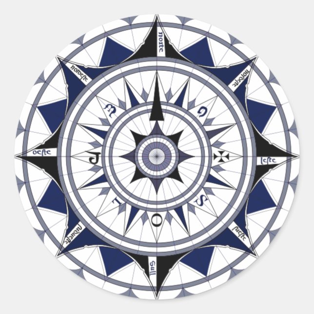 Adesivo Redondo Colecção Rosa dos Ventos (Frente)