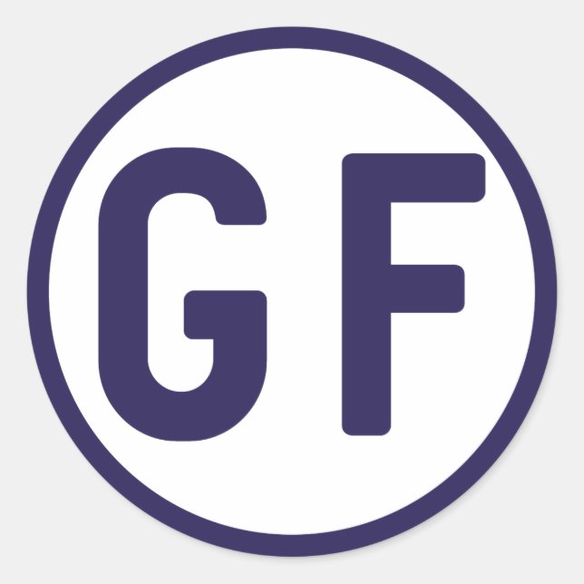 Adesivo Redondo Colete com forma de círculo GF sem brilho (Frente)