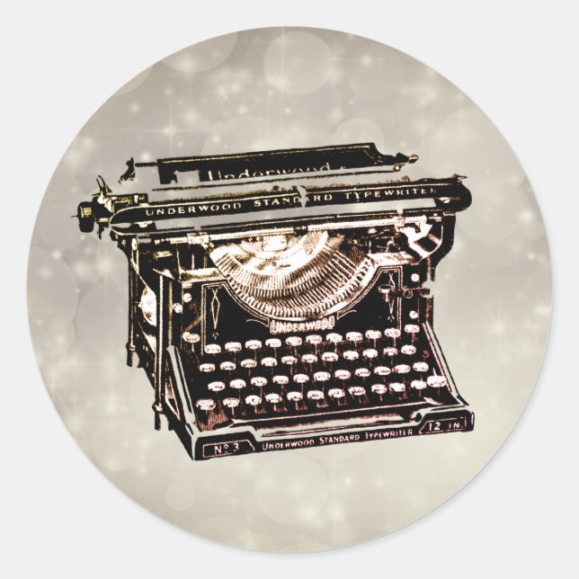 Adesivo Redondo Coletor Antiquado de Máquina de Digitalização Vint (Frente)