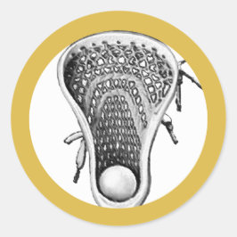 Adesivo Redondo Coletor clássico redondo Dourado da equipe Lacross