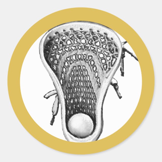 Adesivo Redondo Coletor clássico redondo Dourado da equipe Lacross (Frente)