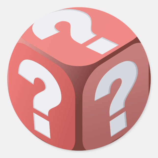 Adesivo Redondo Coletor com Pontos de Pergunta (Frente)