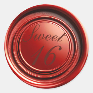 Adesivo Redondo Coletor De Cera Vermelha 16 Casamento