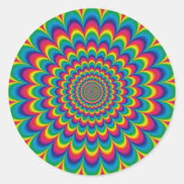 Adesivo Redondo Coletor de Coluna Psicodélico