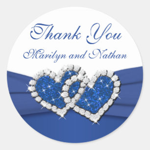 Adesivo Redondo Coletor de Corações Unidas Real Azul e Branco