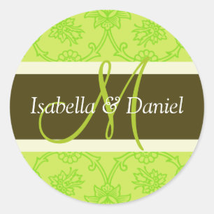 Adesivo Redondo Coletor de Envelope Monograma com Letra M