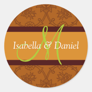 Adesivo Redondo Coletor de Envelope Monograma com Letra M