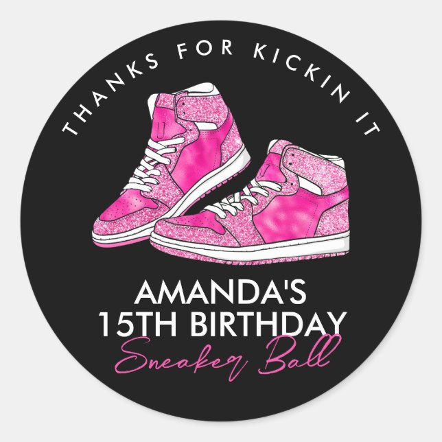 Adesivo Redondo Coletor de Espetáculos Rosa (Frente)