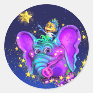 Adesivo Redondo Coletor de Estrelas Pequenas