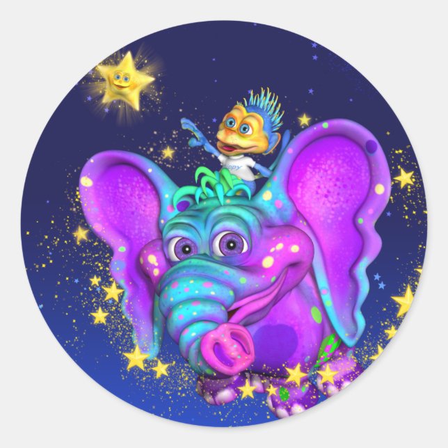 Adesivo Redondo Coletor de Estrelas Pequenas (Frente)