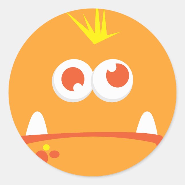 Adesivo Redondo Coletor de Face Monstro Laranja (Frente)