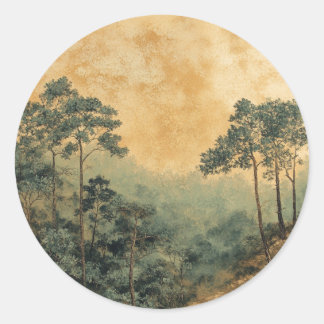 Adesivo Redondo Coletor de Floresta Clássica Analógico