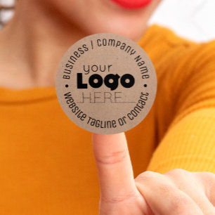 Adesivo Redondo Coletor de logotipo personalizado Papel marrom kra