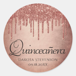 Adesivo Redondo Coletor de Pêssego | Terra Cotta Quinceanera