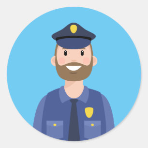 Adesivo Redondo Coletor de Polícia Clássico