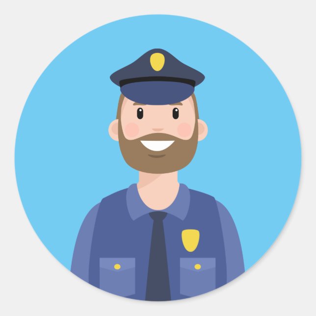 Adesivo Redondo Coletor de Polícia Clássico (Frente)