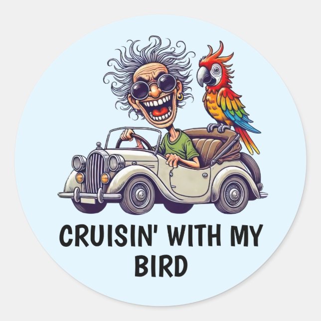 Adesivo Redondo Coletor de Vinheta para Condução de Homem (Frente)