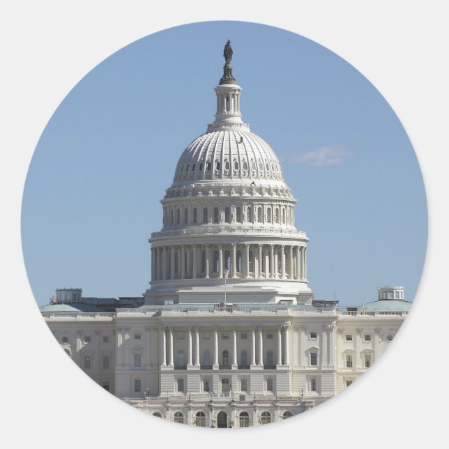 Adesivo Redondo Coletor do Capitólio dos EUA (Frente)