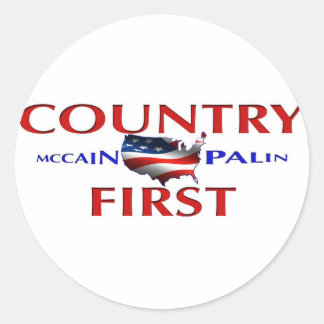 Adesivo Redondo Coletor John McCain Sarah Palin
