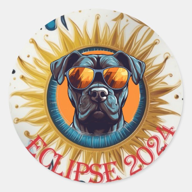 Adesivo Redondo Coletor Solar Eclipse 2024 Preto (Frente)